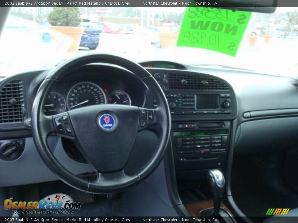 2003 Saab 9-3 Arc Sport Sedan Merlot Red Metallic / Charcoal Grey Photo #12