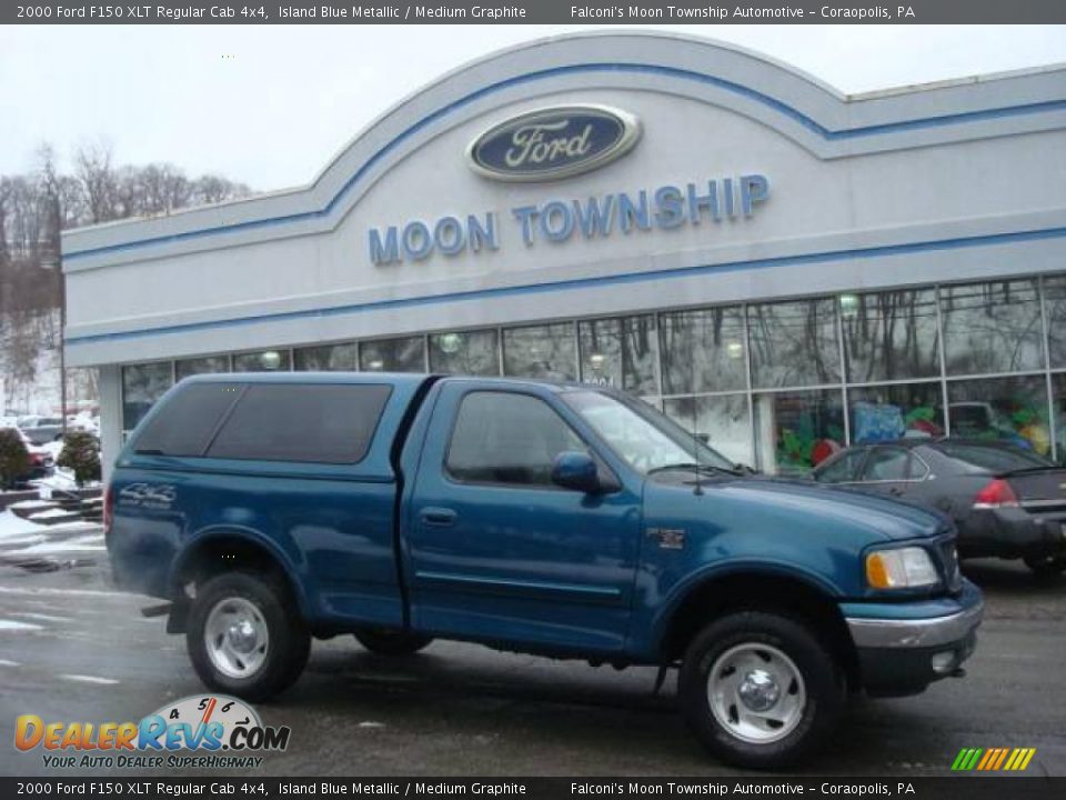 2000 Ford F150 XLT Regular Cab 4x4 Island Blue Metallic / Medium Graphite Photo #1
