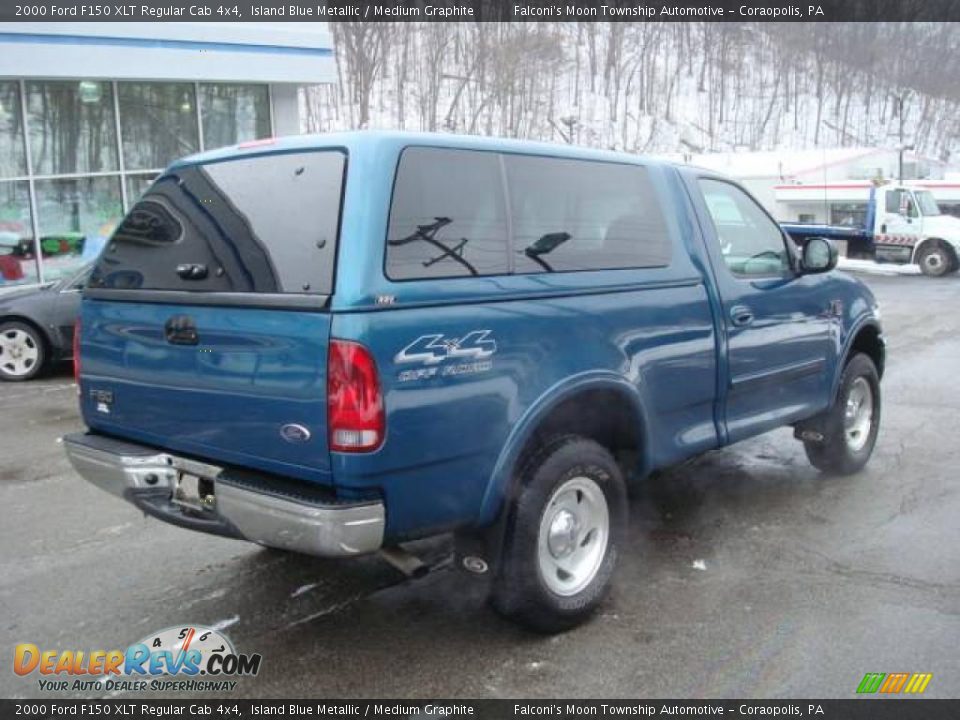 2000 Ford F150 XLT Regular Cab 4x4 Island Blue Metallic / Medium Graphite Photo #2