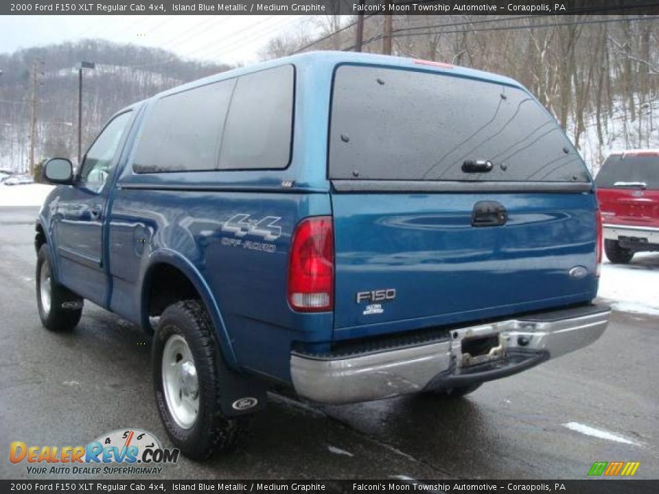 2000 Ford F150 XLT Regular Cab 4x4 Island Blue Metallic / Medium Graphite Photo #4