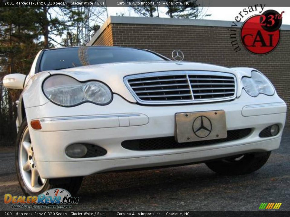 2001 Mercedes-Benz C 320 Sedan Glacier White / Blue Photo #1