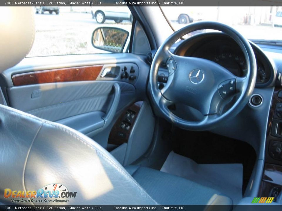 2001 Mercedes-Benz C 320 Sedan Glacier White / Blue Photo #10