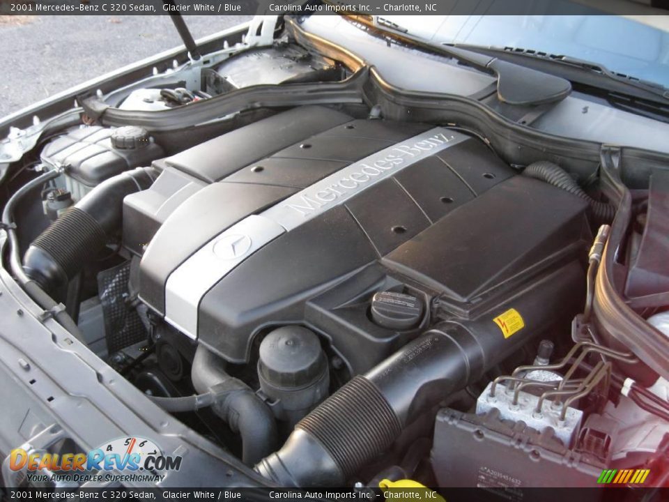 2001 Mercedes-Benz C 320 Sedan Glacier White / Blue Photo #25