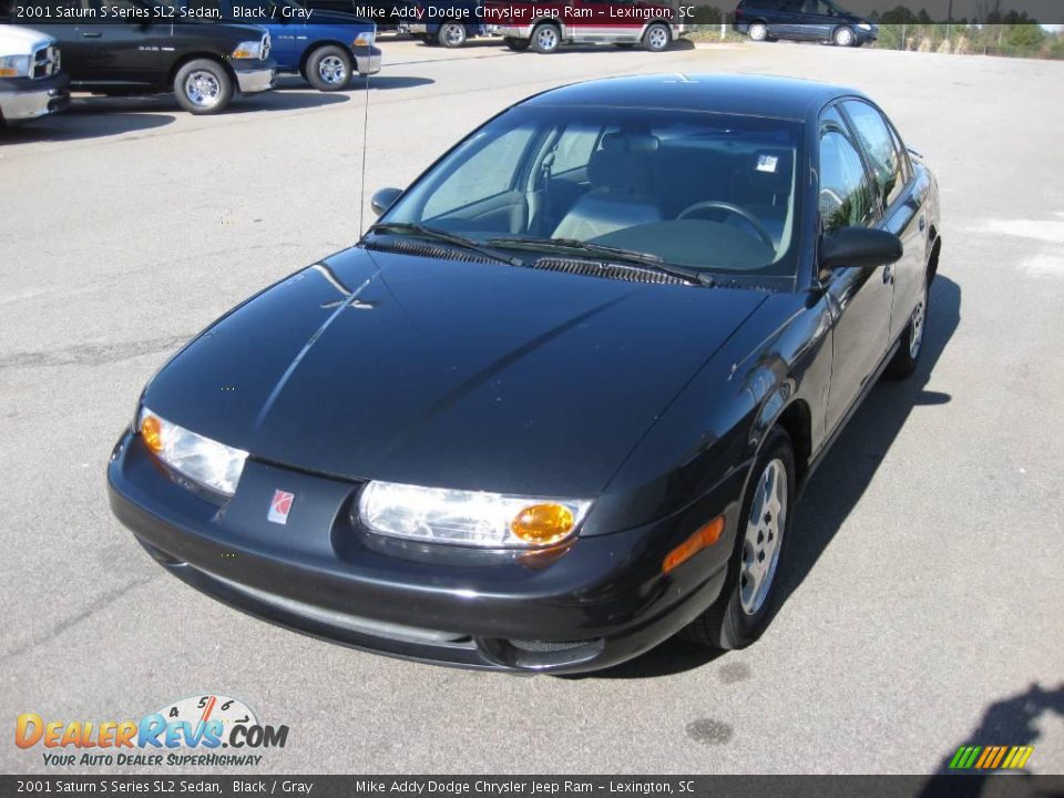 2001 Saturn S Series SL2 Sedan Black / Gray Photo #1