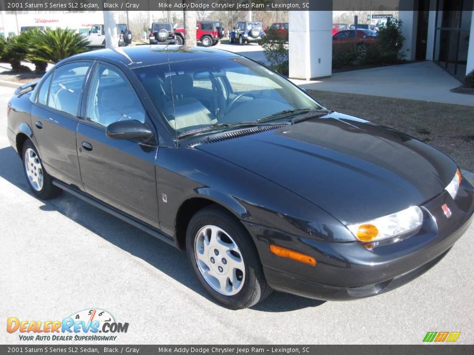 2001 Saturn S Series SL2 Sedan Black / Gray Photo #7