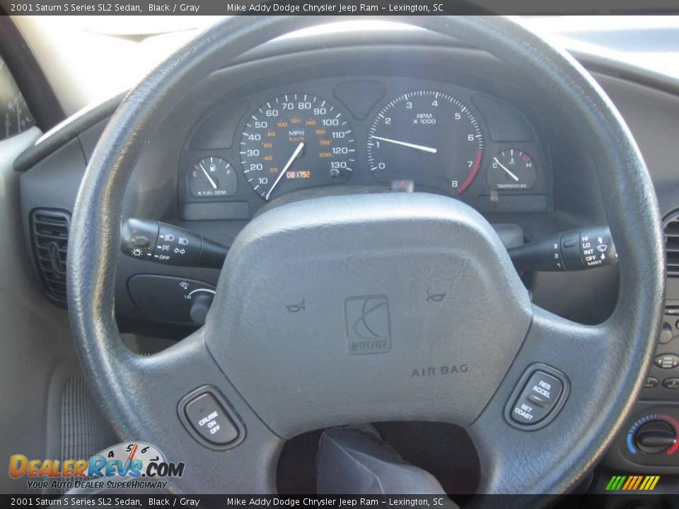 2001 Saturn S Series SL2 Sedan Black / Gray Photo #13