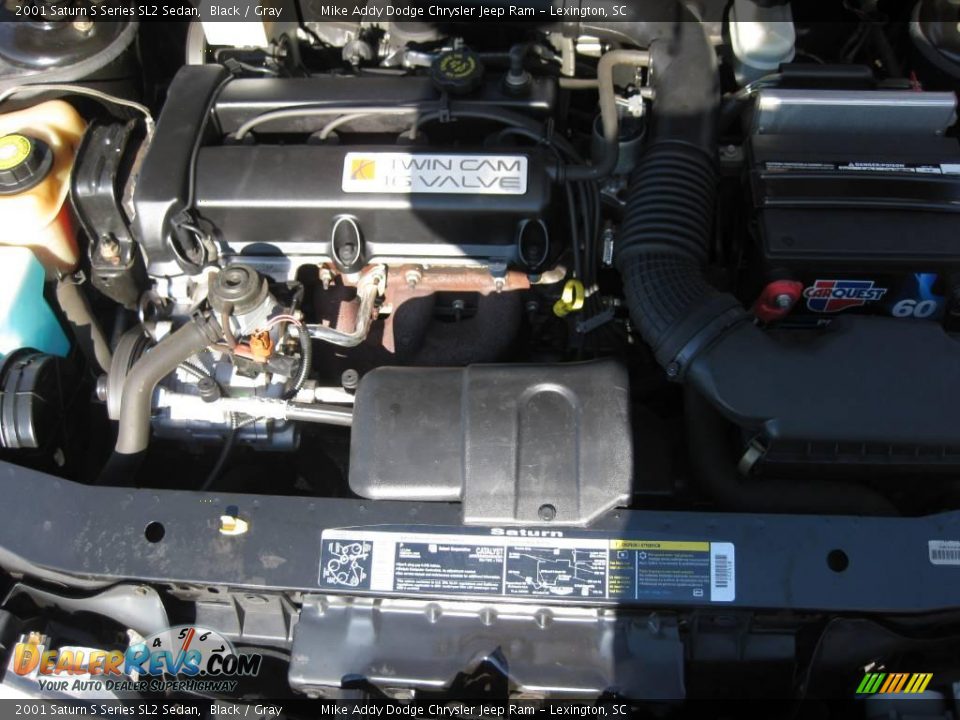 2001 Saturn S Series SL2 Sedan Black / Gray Photo #19