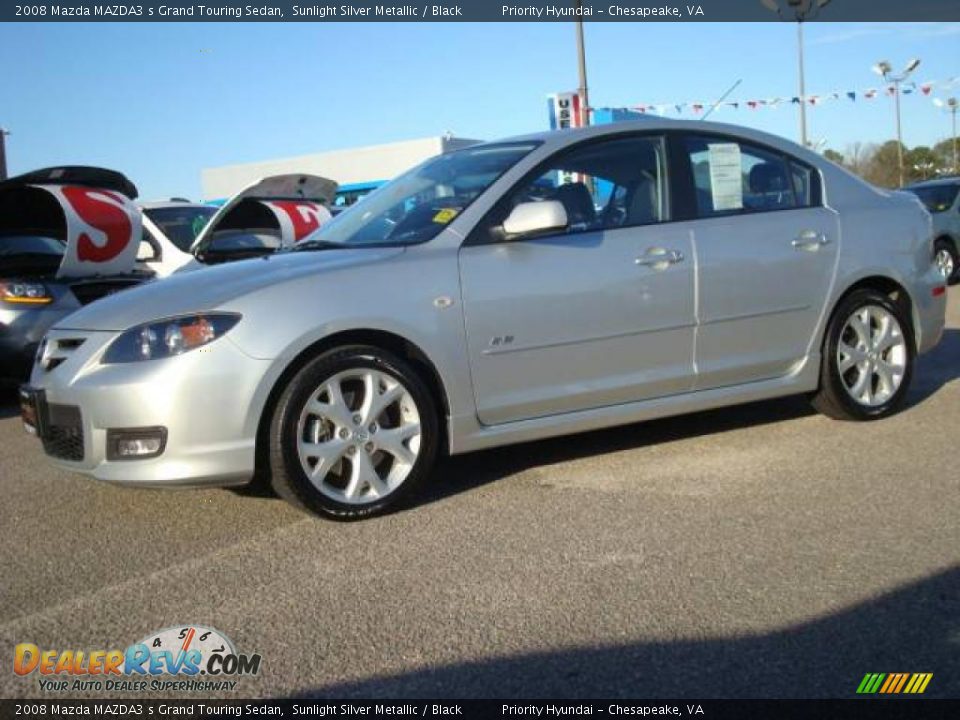 2008 Mazda MAZDA3 s Grand Touring Sedan Sunlight Silver Metallic / Black Photo #2