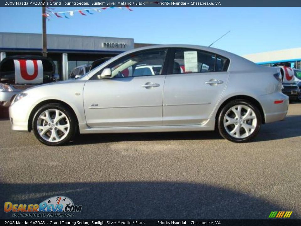 2008 Mazda MAZDA3 s Grand Touring Sedan Sunlight Silver Metallic / Black Photo #3