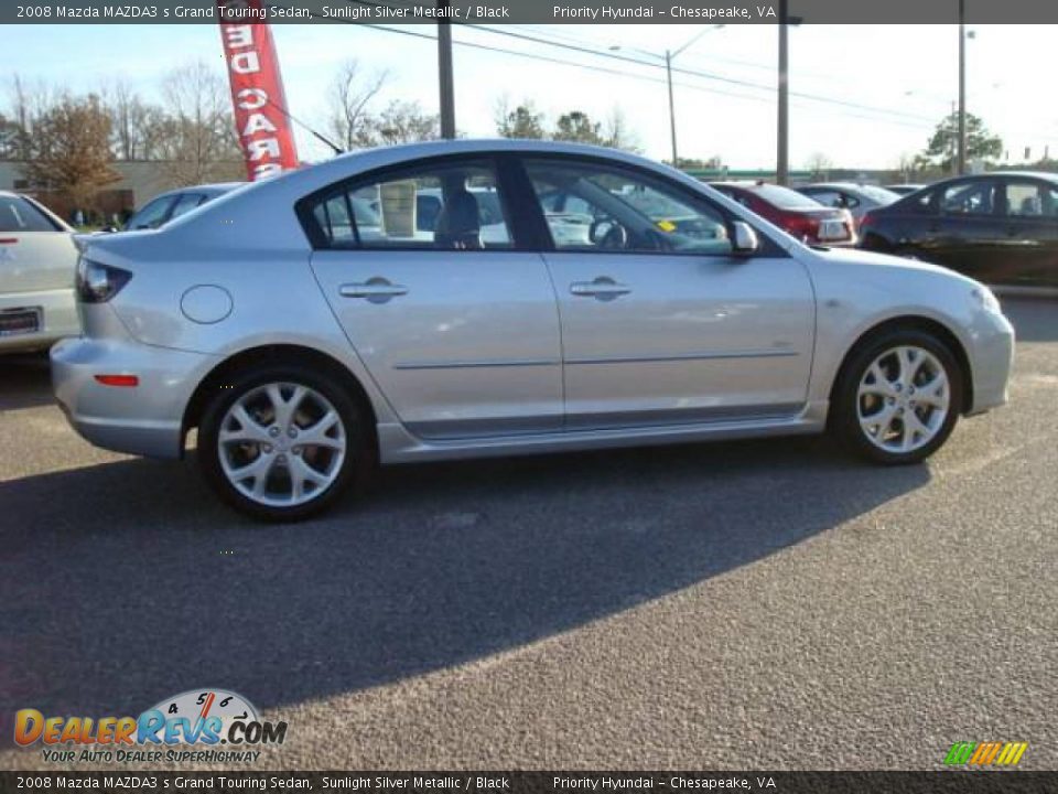 2008 Mazda MAZDA3 s Grand Touring Sedan Sunlight Silver Metallic / Black Photo #6
