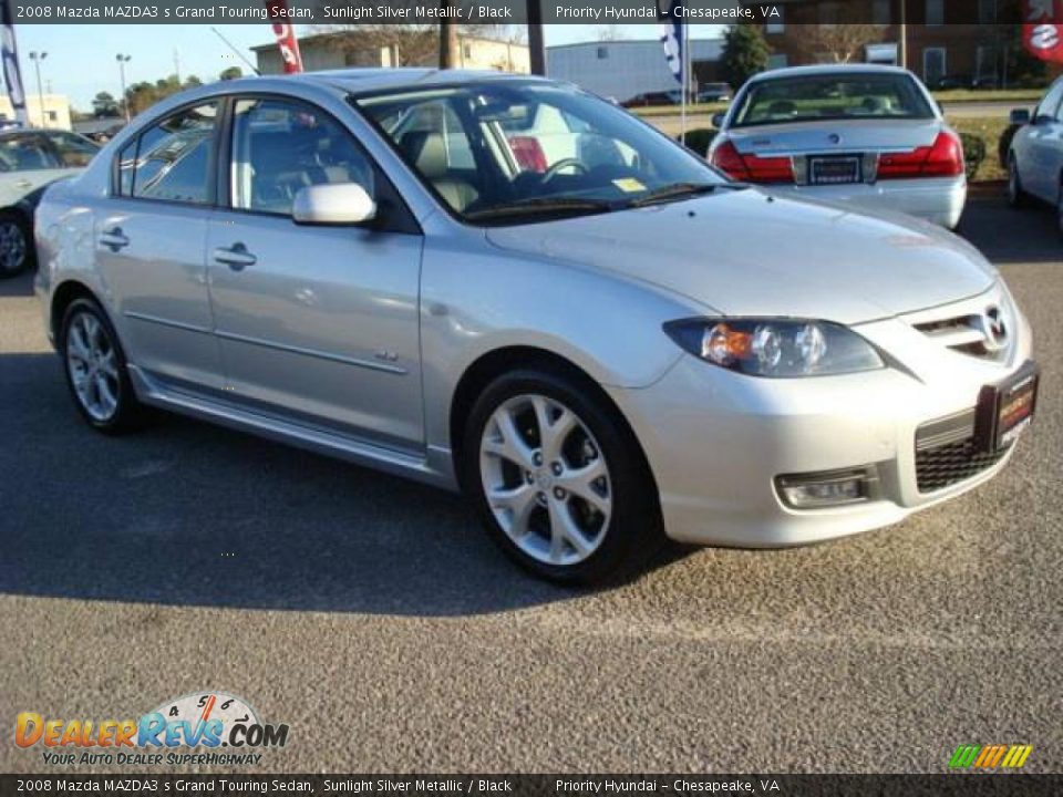 2008 Mazda MAZDA3 s Grand Touring Sedan Sunlight Silver Metallic / Black Photo #7