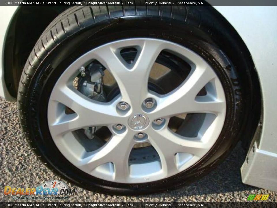 2008 Mazda MAZDA3 s Grand Touring Sedan Sunlight Silver Metallic / Black Photo #24