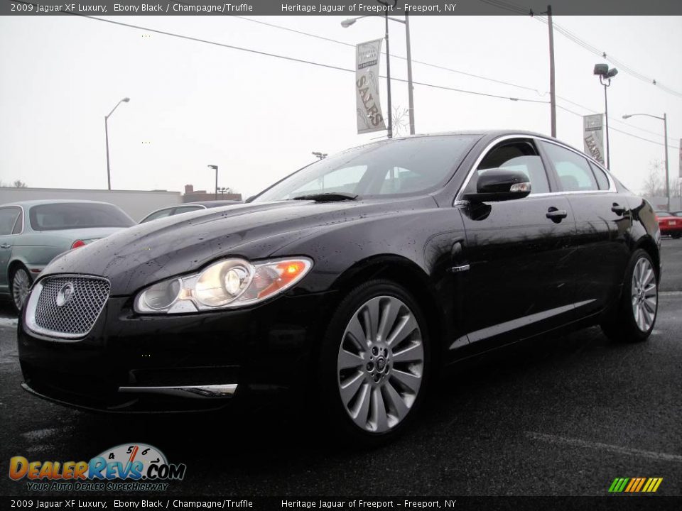 2009 Jaguar XF Luxury Ebony Black / Champagne/Truffle Photo #1