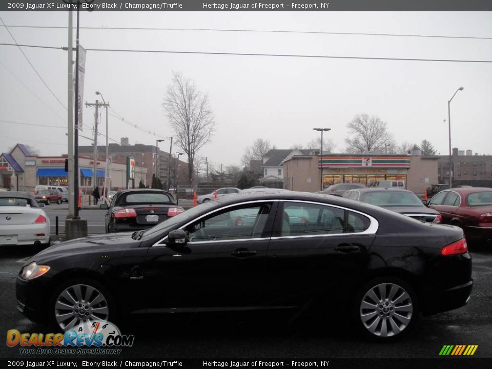 2009 Jaguar XF Luxury Ebony Black / Champagne/Truffle Photo #3