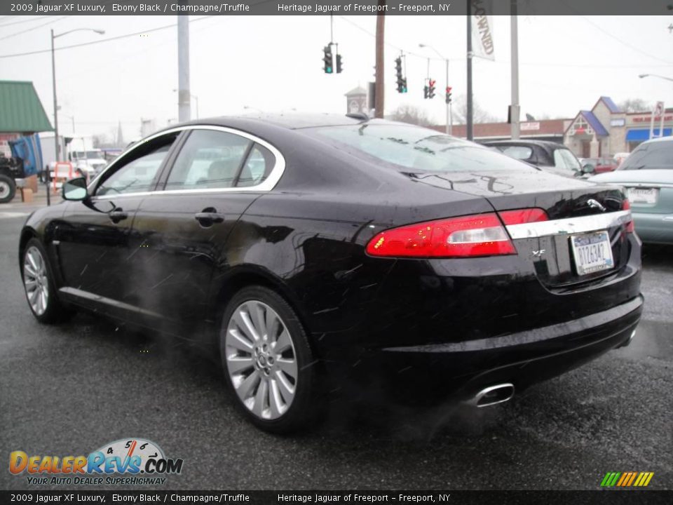 2009 Jaguar XF Luxury Ebony Black / Champagne/Truffle Photo #4