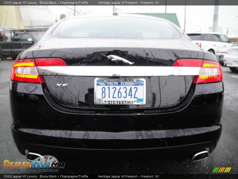 2009 Jaguar XF Luxury Ebony Black / Champagne/Truffle Photo #5
