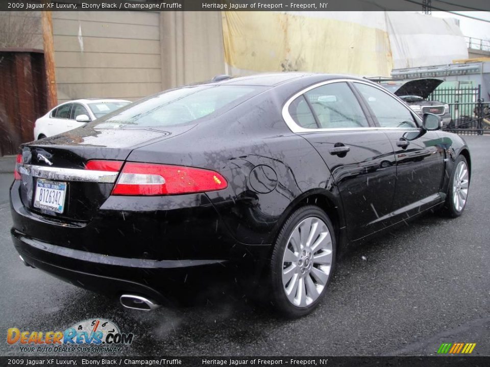 2009 Jaguar XF Luxury Ebony Black / Champagne/Truffle Photo #6
