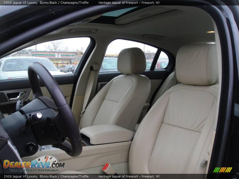 2009 Jaguar XF Luxury Ebony Black / Champagne/Truffle Photo #11