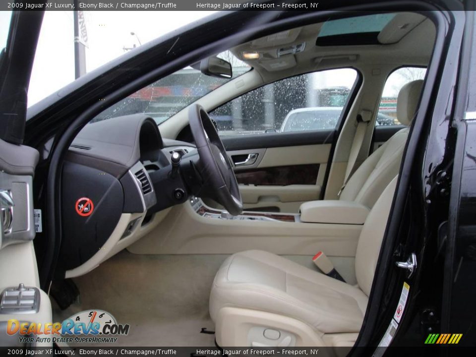 2009 Jaguar XF Luxury Ebony Black / Champagne/Truffle Photo #12