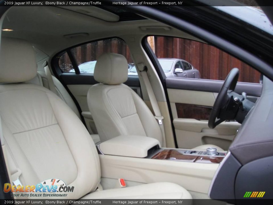 2009 Jaguar XF Luxury Ebony Black / Champagne/Truffle Photo #24