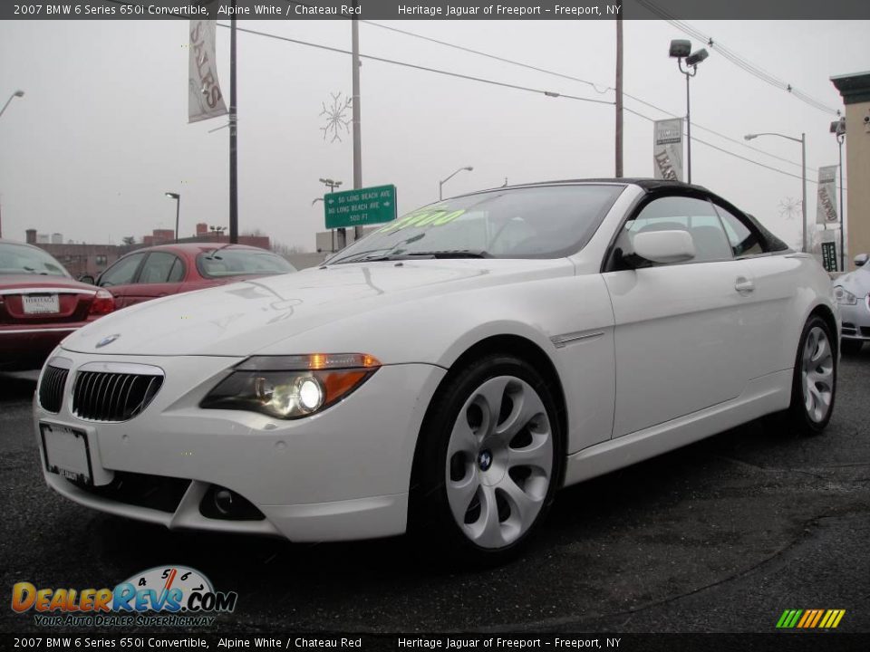 2007 BMW 6 Series 650i Convertible Alpine White / Chateau Red Photo #1