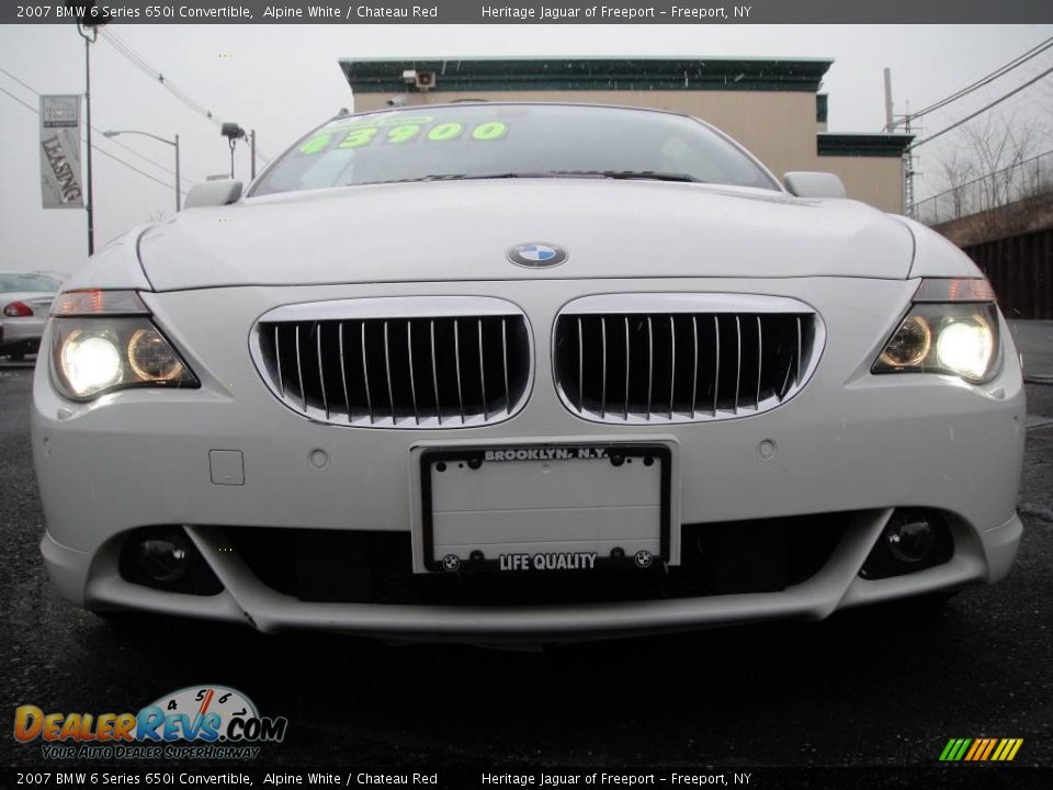 2007 BMW 6 Series 650i Convertible Alpine White / Chateau Red Photo #2