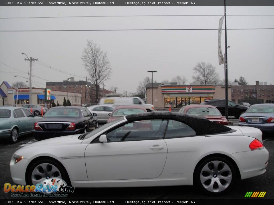 2007 BMW 6 Series 650i Convertible Alpine White / Chateau Red Photo #3