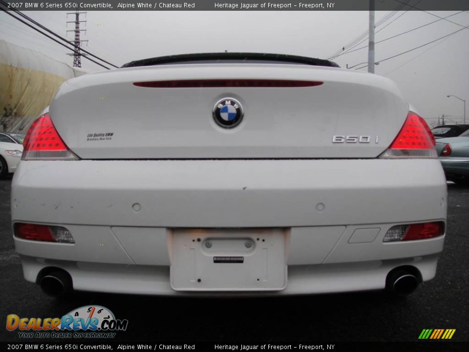 2007 BMW 6 Series 650i Convertible Alpine White / Chateau Red Photo #5