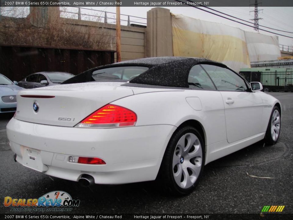 2007 BMW 6 Series 650i Convertible Alpine White / Chateau Red Photo #6