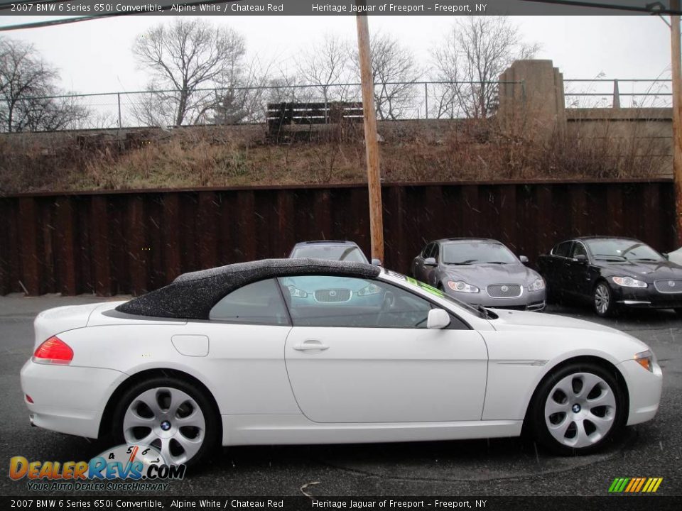 2007 BMW 6 Series 650i Convertible Alpine White / Chateau Red Photo #7