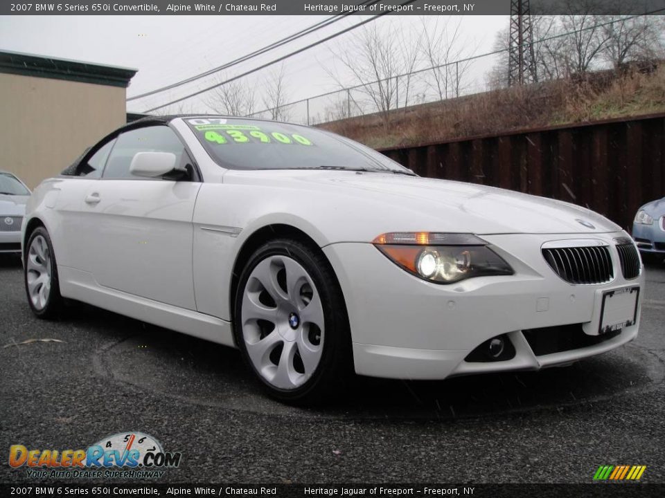 2007 BMW 6 Series 650i Convertible Alpine White / Chateau Red Photo #8