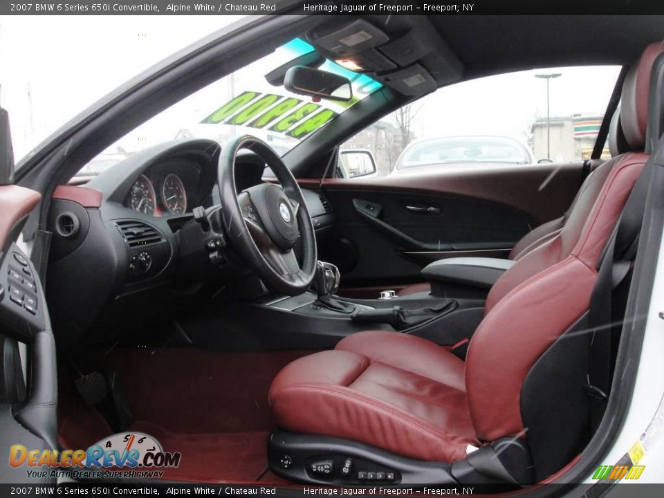 2007 BMW 6 Series 650i Convertible Alpine White / Chateau Red Photo #12