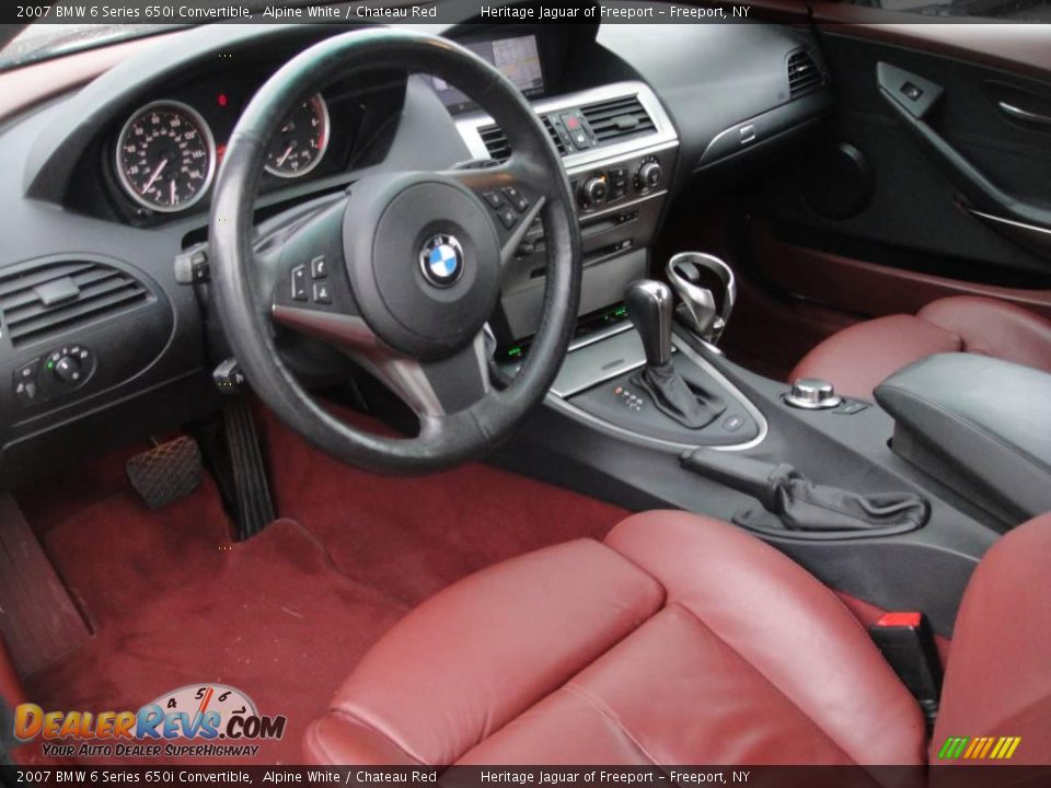 2007 BMW 6 Series 650i Convertible Alpine White / Chateau Red Photo #13