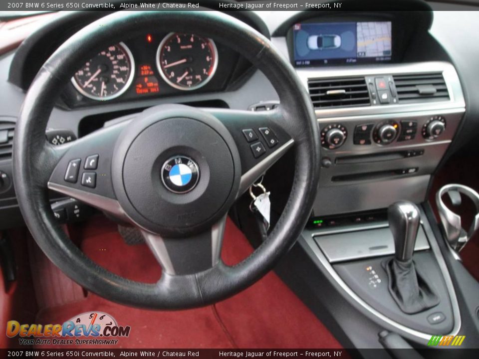 2007 BMW 6 Series 650i Convertible Alpine White / Chateau Red Photo #14