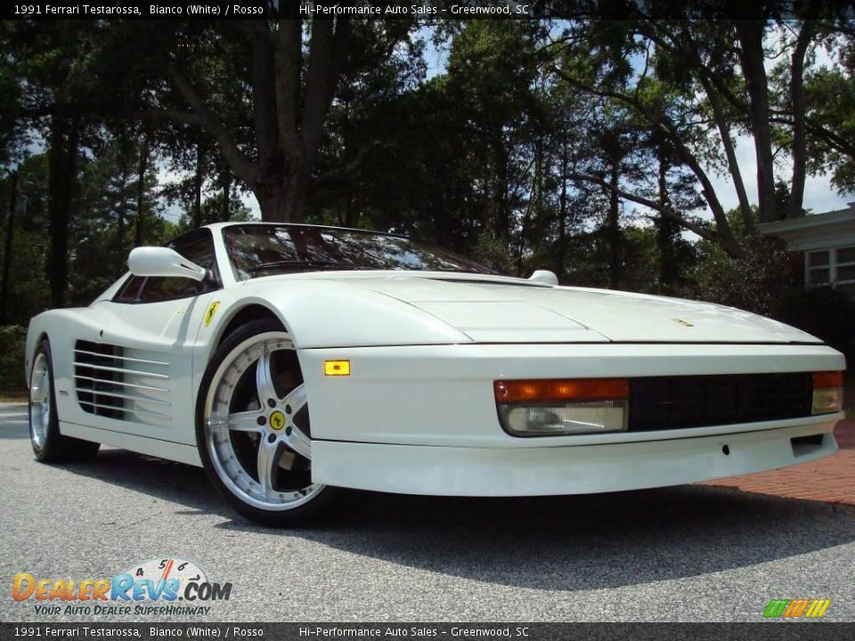 white 1991 ferrari testarossa