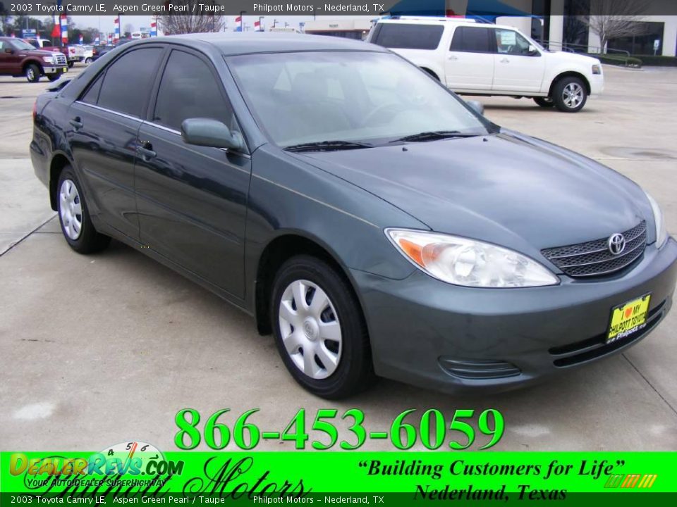 2003 Toyota Camry LE Aspen Green Pearl / Taupe Photo #1