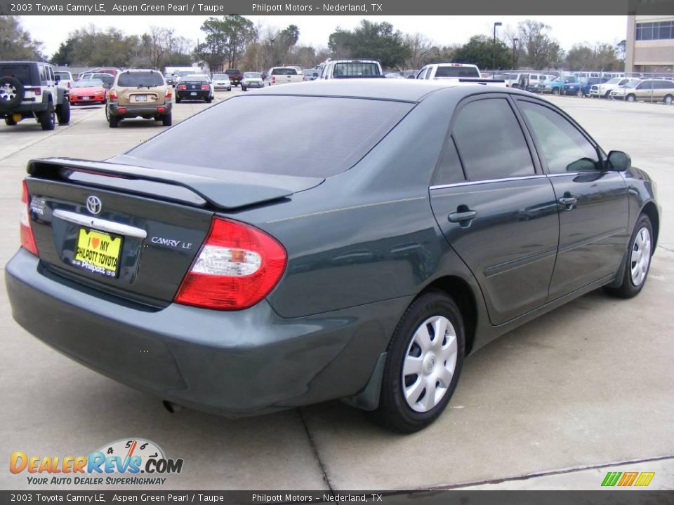 2003 Toyota Camry LE Aspen Green Pearl / Taupe Photo #3