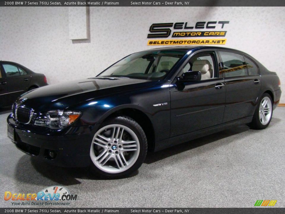 2008 BMW 7 Series 760Li Sedan Azurite Black Metallic / Platinum Photo #1