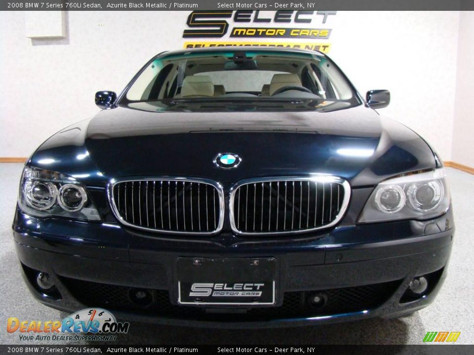 2008 BMW 7 Series 760Li Sedan Azurite Black Metallic / Platinum Photo #2