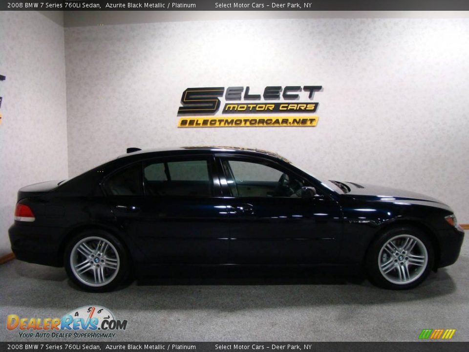 2008 BMW 7 Series 760Li Sedan Azurite Black Metallic / Platinum Photo #4