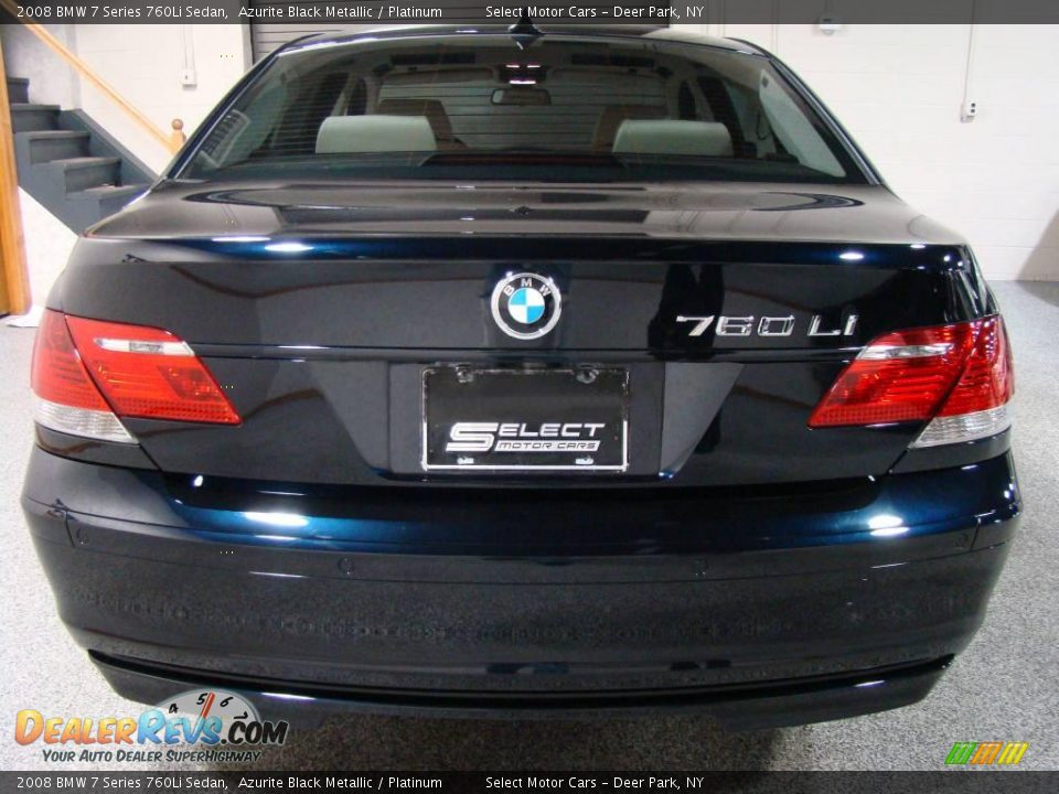 2008 BMW 7 Series 760Li Sedan Azurite Black Metallic / Platinum Photo #5