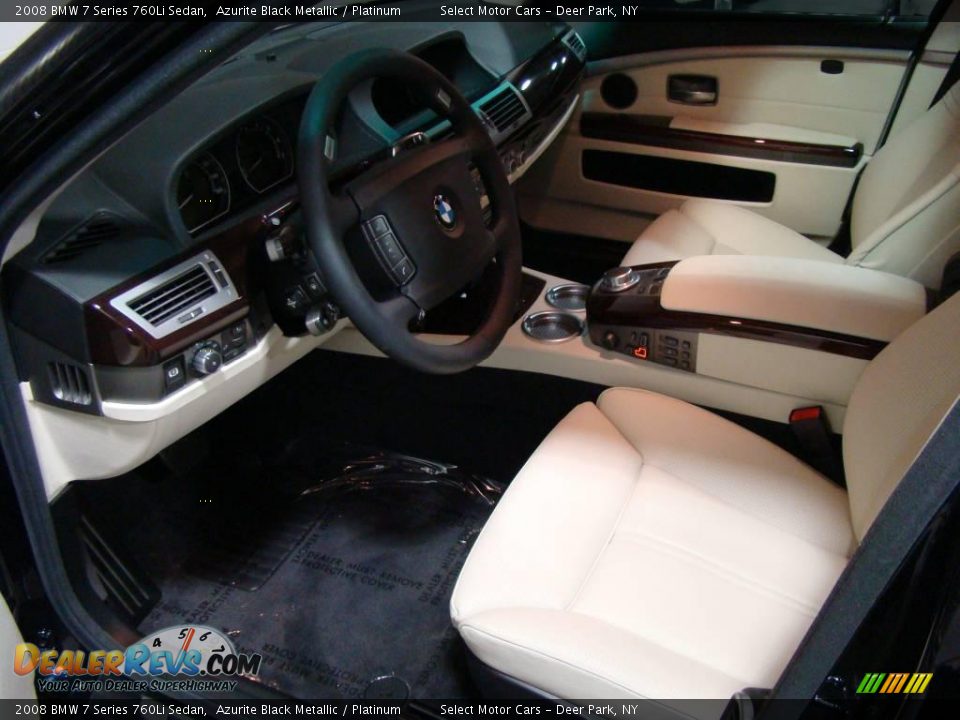 2008 BMW 7 Series 760Li Sedan Azurite Black Metallic / Platinum Photo #8