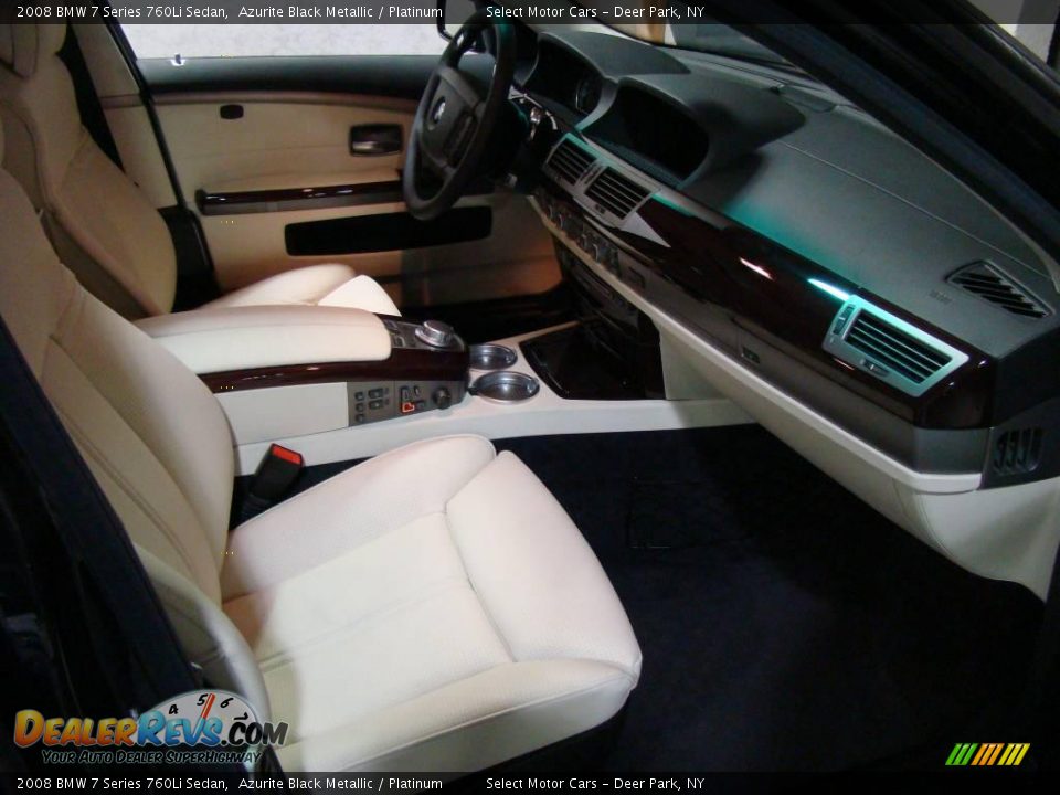 2008 BMW 7 Series 760Li Sedan Azurite Black Metallic / Platinum Photo #9