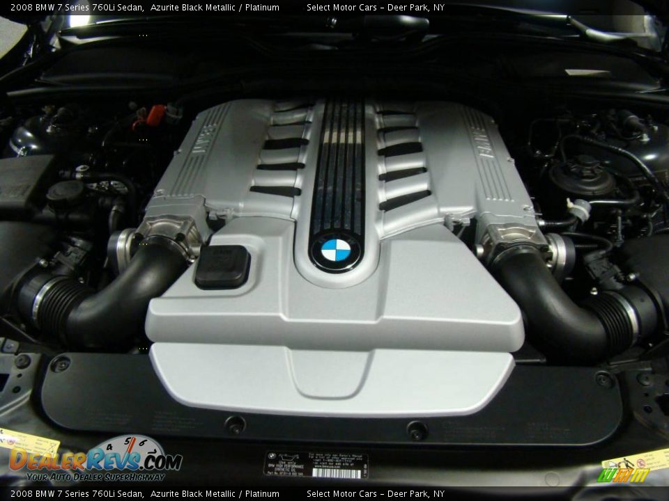 2008 BMW 7 Series 760Li Sedan Azurite Black Metallic / Platinum Photo #14