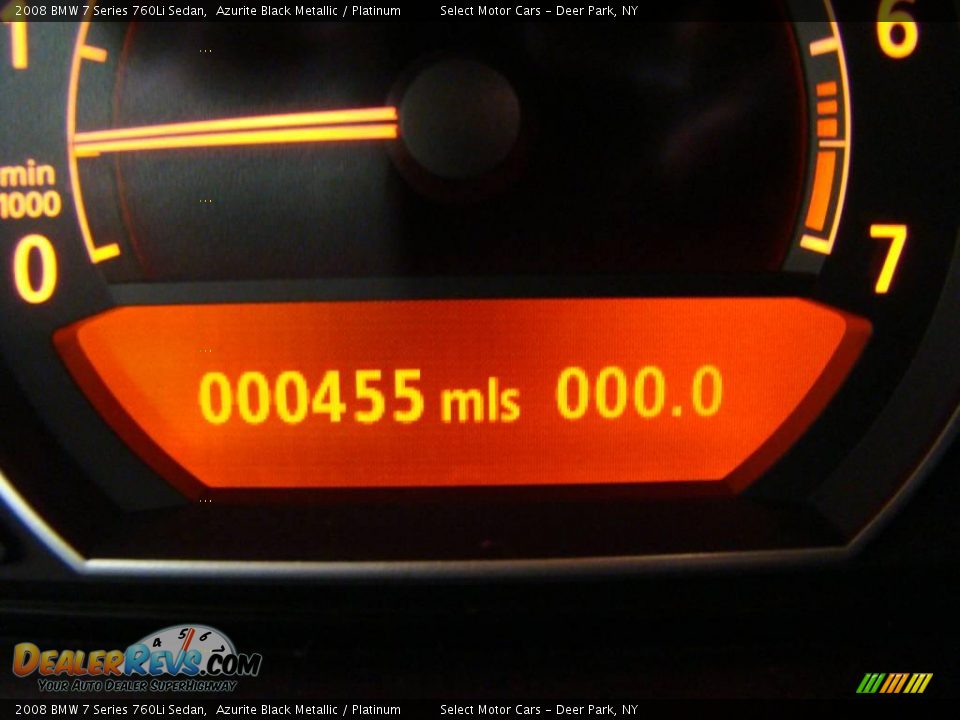 2008 BMW 7 Series 760Li Sedan Azurite Black Metallic / Platinum Photo #15
