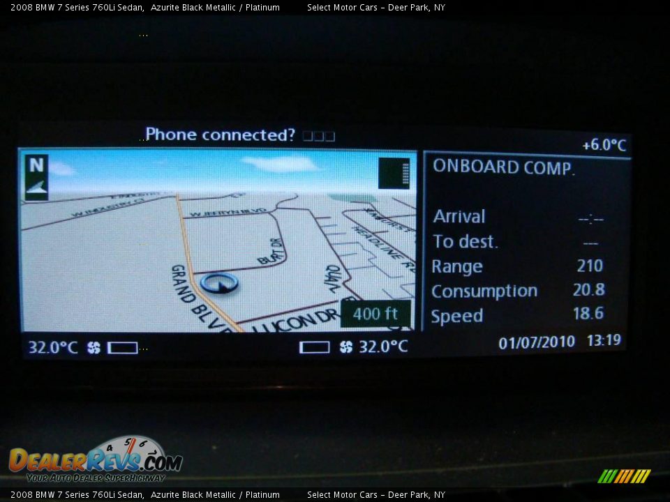 2008 BMW 7 Series 760Li Sedan Azurite Black Metallic / Platinum Photo #16