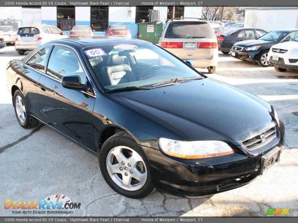 2000 Honda Accord EX V6 Coupe Nighthawk Black Pearl / Charcoal Photo #3