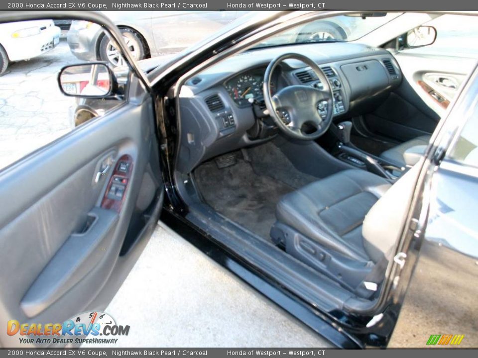 2000 Honda Accord EX V6 Coupe Nighthawk Black Pearl / Charcoal Photo #10