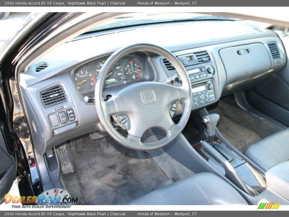 2000 Honda Accord EX V6 Coupe Nighthawk Black Pearl / Charcoal Photo #11