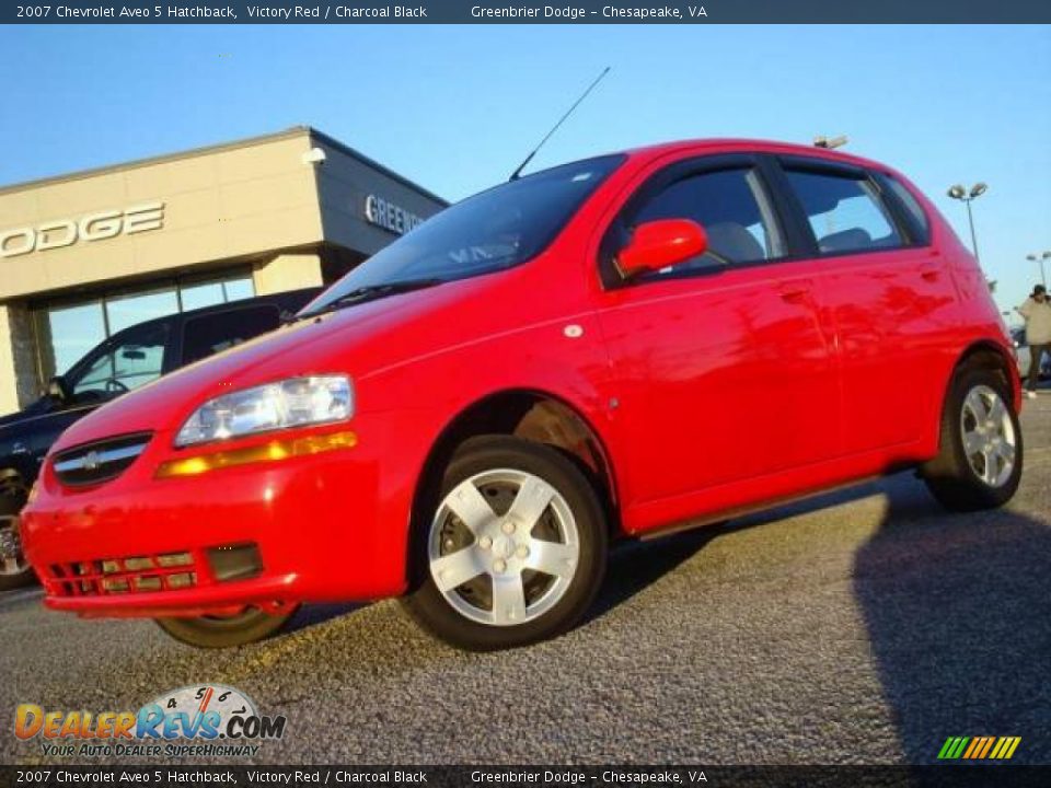 2007 Chevrolet Aveo 5 Hatchback Victory Red / Charcoal Black Photo #1